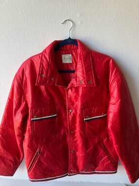Vintage Roffe Men's Red Quilted Ski Jacket